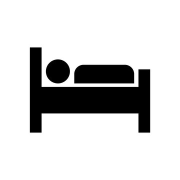 Laying in bed icon design silhouette isolated on white