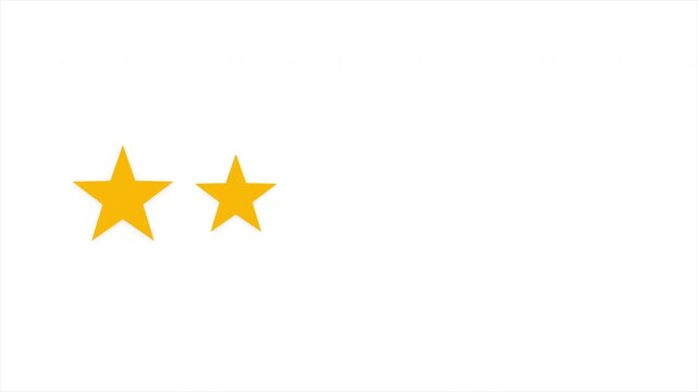 Ratting five star icon animation 4K. Customer satisfaction feedback 5 stare review icon motion. animation video on green screen background
