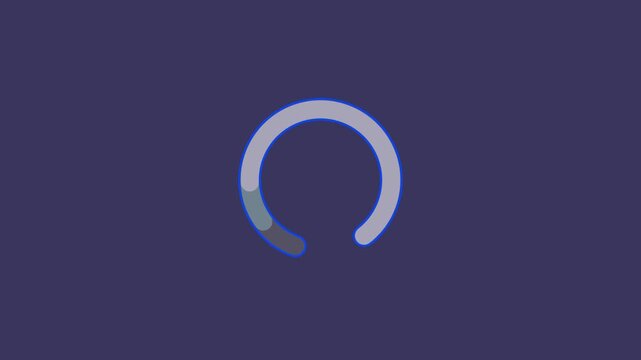 Minimalist circular loading spinner animation on dark background, for ui/ux progress, buffering circle