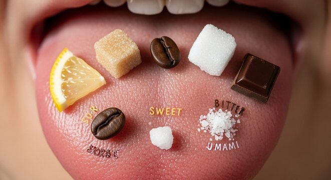 Taste buds food sample illustration