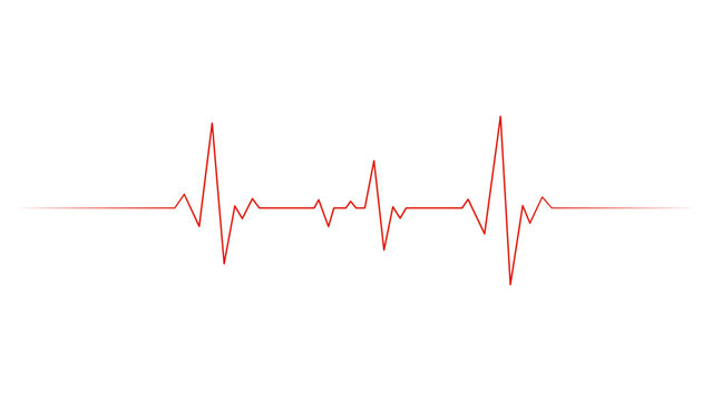Heartbeat electrocardiogram ecg ekg pulse waveform Heartbeat electrocardiogram ecg ekg pulse waveform line background with red monitor trace, medical cardiology concept, emergency