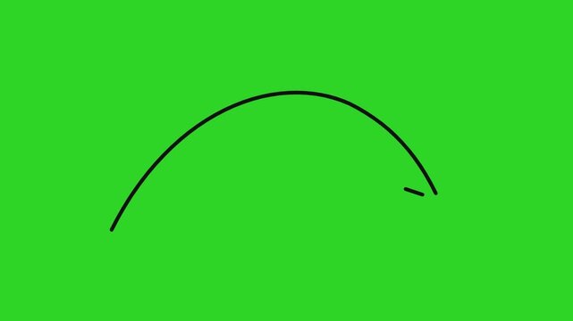 Arch shaped curved line vector animation motion graphic element and graphic isolated on green screen for digital interfaces graphics green screen background chroma