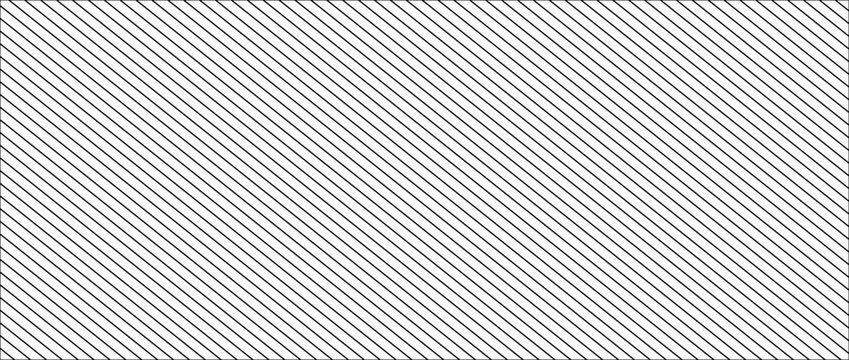 Modern thin slash line seamless pattern. Repeated fine diagonal lines background.  Black and white tilted slanted strip backdrop. Repeating oblique linear texture overlay. Vector illustration.
