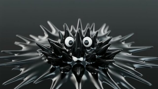 磁力で尖り立つ黒いフェロフルイドの顔