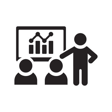 Business Training Presentation Icon Corporate Analytics Team Workshop & Data Report Vector