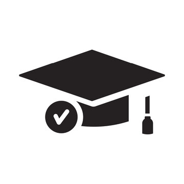 Mastery Graduation Icon Vector &ndash; Certified Education, Academic Achievement & Professional Qualification Symbol