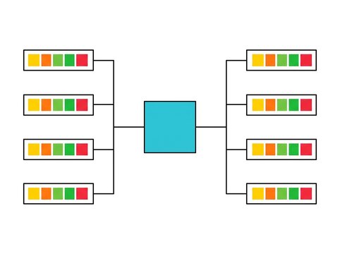 Colorful flat design flowchart infographic diagram template