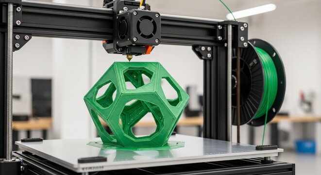 Three dimensional printer producing geometric object