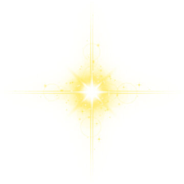Magical Lens Flare Star with Twinkling Light Particles
