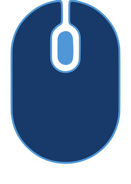 Modern computer mouse with ergonomic design and transparent background