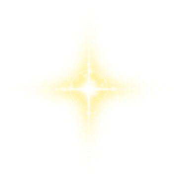 Golden Star Light Flare transparent Background