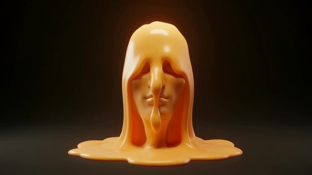 とろけるクリーム色のロウでできた顔