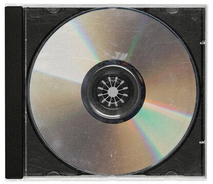 Grunge compact CD case. damaged cd case, png isolated on transparent background