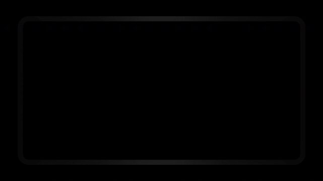 Black conic gradient border frame rotating softly, decorative outline loop, transparent background