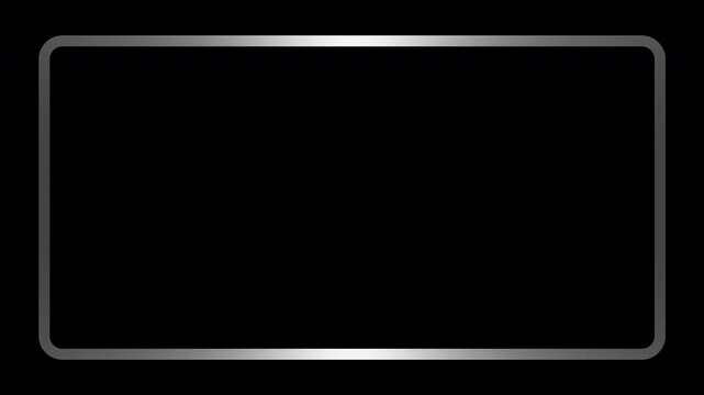 White conic gradient border frame rotating softly, decorative outline loop, transparent background