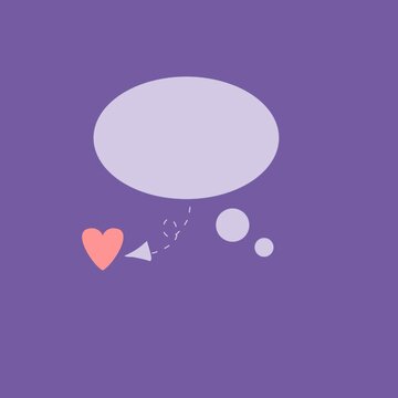 Cute romantic thought bubble illustration with heart and arrow