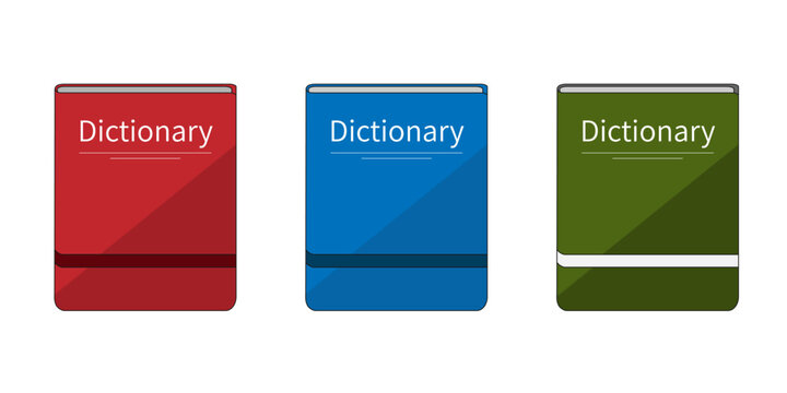 Set of colorful dictionary book icons