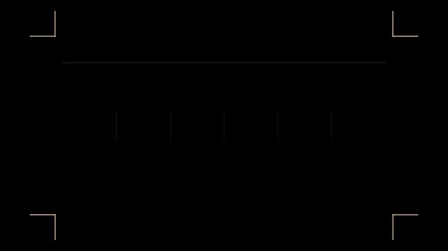 Beige hud corner brackets frame with breathing motion, futuristic ui overlay loop, transparent background