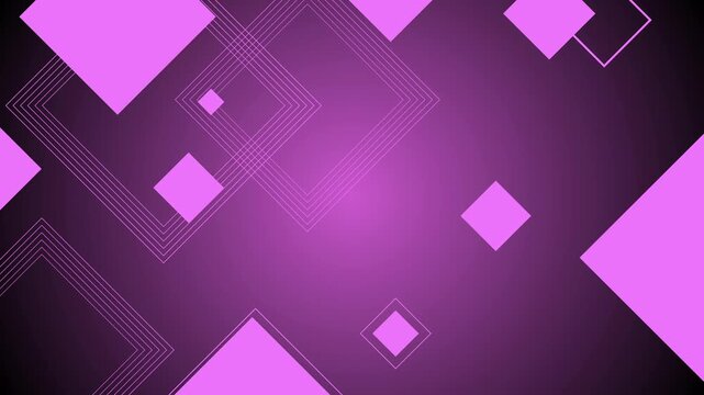 Abstract gradient background solid tilted squares of various sizes animation