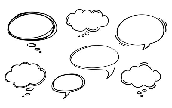 Speech bubble doodles hand drawn vector illustration