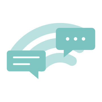 Network of speech bubbles chat message icon symbols for communication flat vector