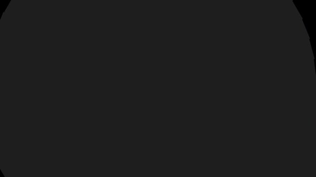Black radial bar wipe transition with sunburst rays expanding from center, transparent background