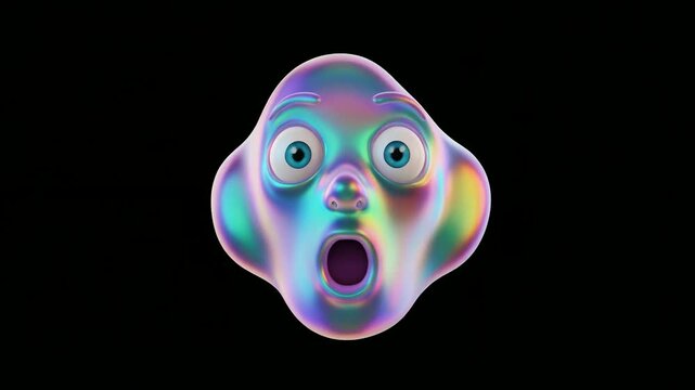 顔になる前の虹色に輝く半透明の泡