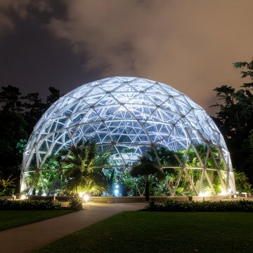 Futuristic Geodesic Greenhouse Dome