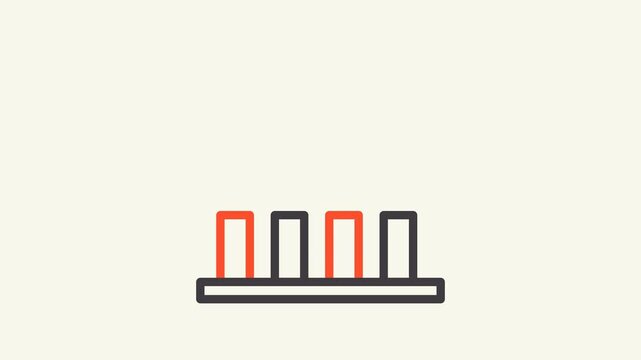 Bar chart showing grow up bars with upward arrow animation