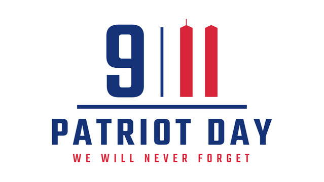Patriot Day Background Vector Illustration with Twin Towers and NYC Skyline for September 11 Memorial. September 11 Patriot Day Banner Design Template with Twin Towers Silhouette for USA Remembrance.