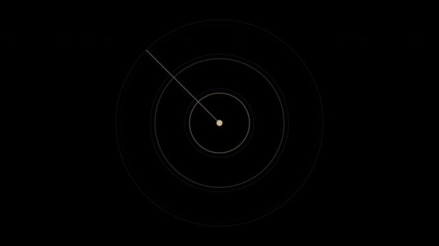 Beige sonar ping with expanding rings and rotating sweep, radar scan loop, transparent background