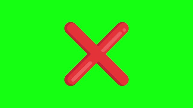 Red Cross Mark Wrong Icon Animation