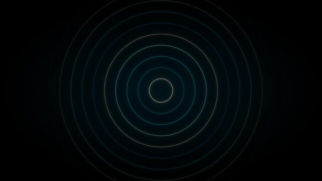 Digital sound wave circles pulsing in dark background for audio visualization and tech UI