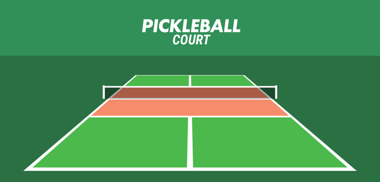 Pickleball Match Court Perspective Banner Vector Concept for Sports Event Announcement