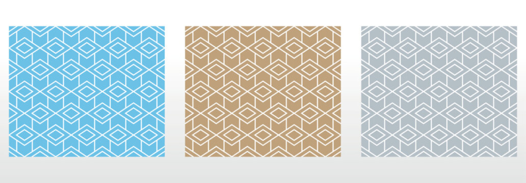 Set of abstract geometric patterns. Seamless vector backgrounds. Colored ornaments Graphic modern patterns Simple lattice graphic design