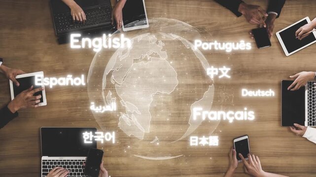 Global communication with multiple languages, digital translation tools, multilingual technology, cross-cultural communication, and virtual language learning environments. Muxer