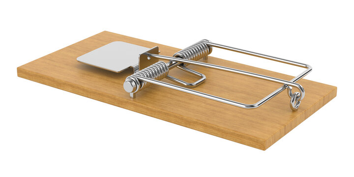 Mousetrap on white background. Isolated 3D illustration