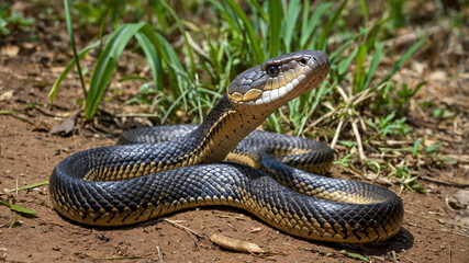 Obraz premium snake in the grass