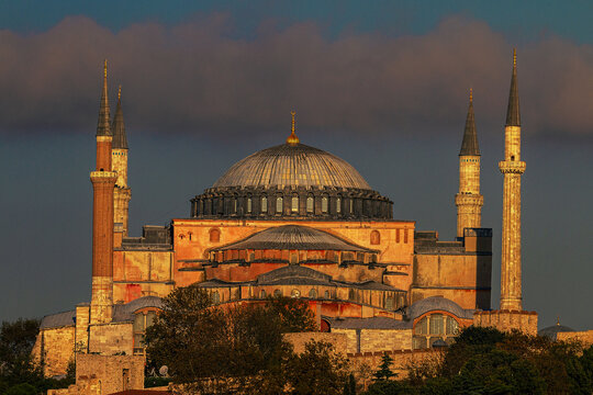 Blue Mosque and Bosporus view, Istanbul, Turkey