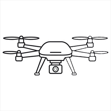 Modern drone quadcopter equipped with high resolution camera for aerial photography and professional video production.
