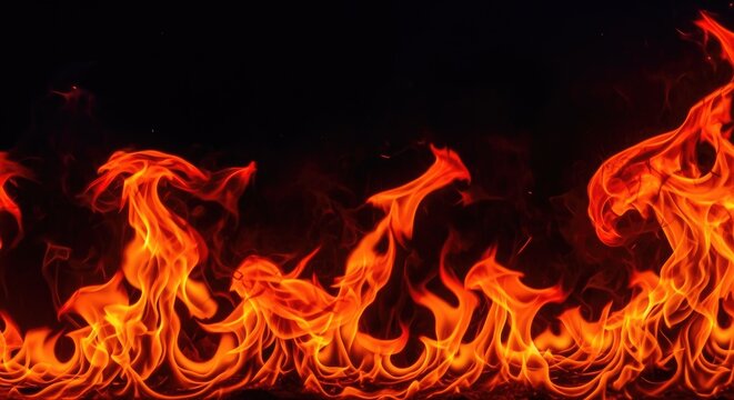 Dynamic flames dance across the frame, creating a mesmerizing display of intense heat and light. The fire&rsquo;s intricate patterns and vibrant colors evoke a sense of power and energy.