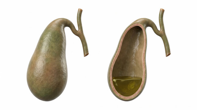 Healthy Gallbladder Anatomy with External and Internal Structure