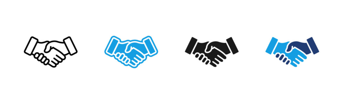 Business Agreement web icon multiple style collection