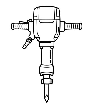 pneumatic jackhammer tool outline