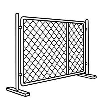 construction chain link fence barrier outline