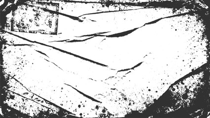 Fototapeta premium Black and White Grunge Texture with Distressed Border and Splatters