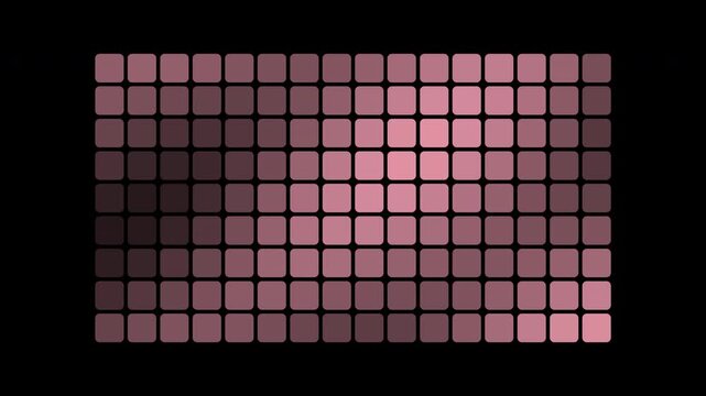 Pink heatmap grid with pulsing cells, data density visualization loop, transparent background