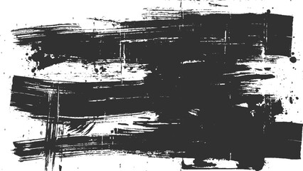 Fototapeta premium Abstract black brush stroke grunge texture on white background