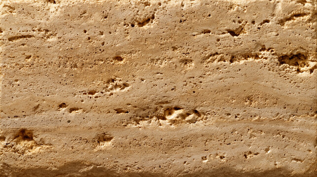 Seamless Jerusalem stone texture with weathered porous surface and warm beige tones, creating natural flat background for architectural design and decorative use