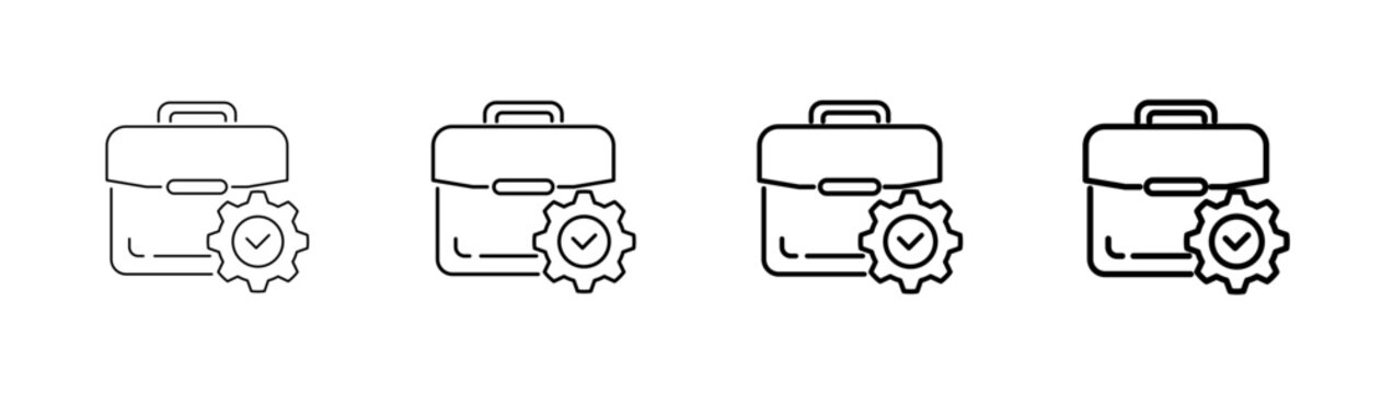 Capability Briefcase and Portfolio Management Icon Vector Illustration Line Art Outline